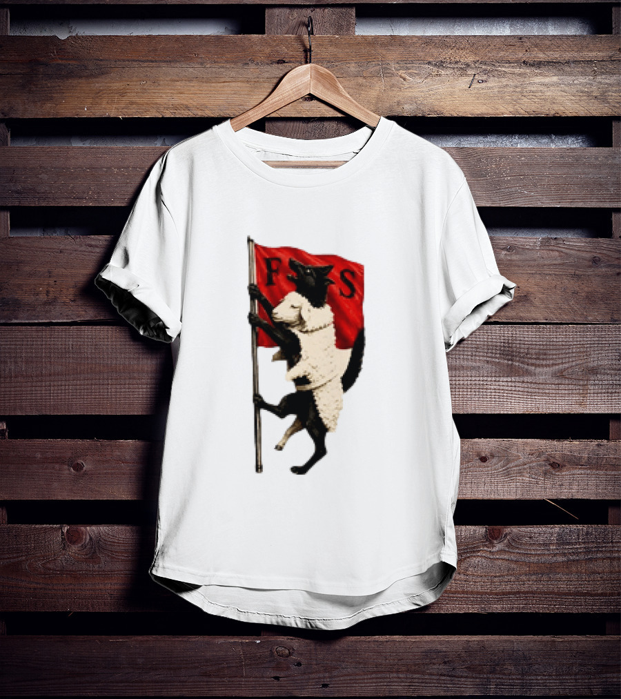 FS Black Cat Carrying Lamb Red Flag T-Shirt