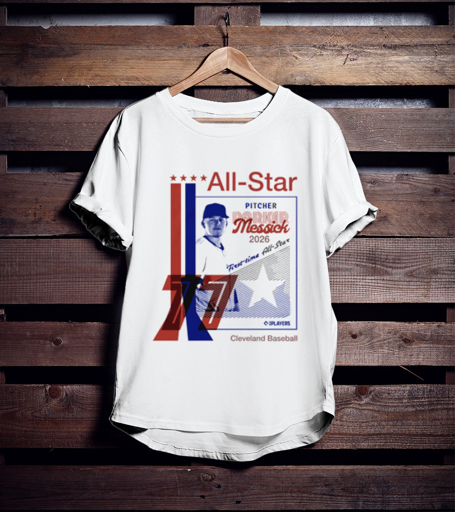 Cleveland Guardians Parker Messick First Time All Star 2026 Pitcher Three Stars T-Shirt