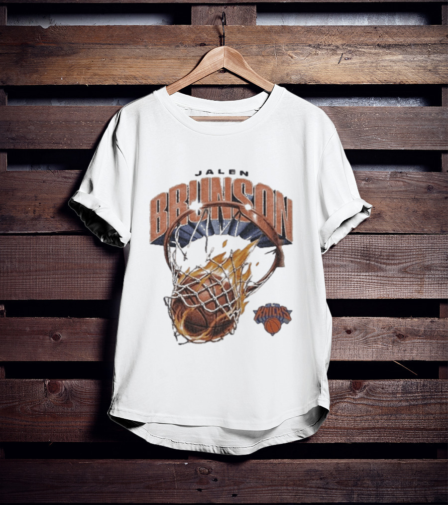 Jalen Brunson New York Knicks Basketball On Fire T-Shirt