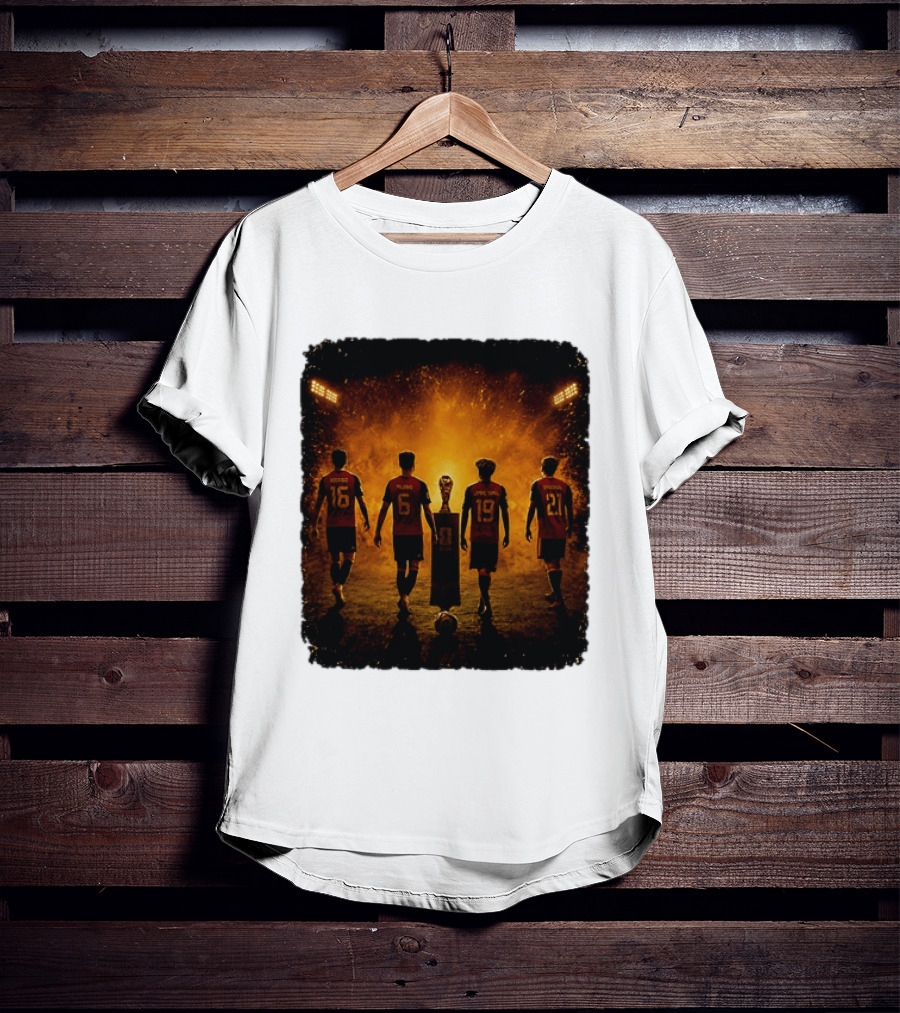 Spain National Football Team Rodrigo Merino Lamine Yamal Oyarzabal Trophy 2026 T-Shirt
