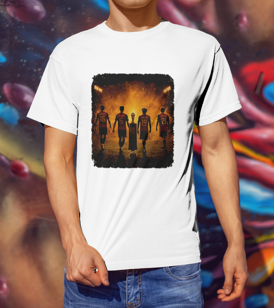 Spain National Football Team Rodrigo Merino Lamine Yamal Oyarzabal Trophy 2026 T-Shirt