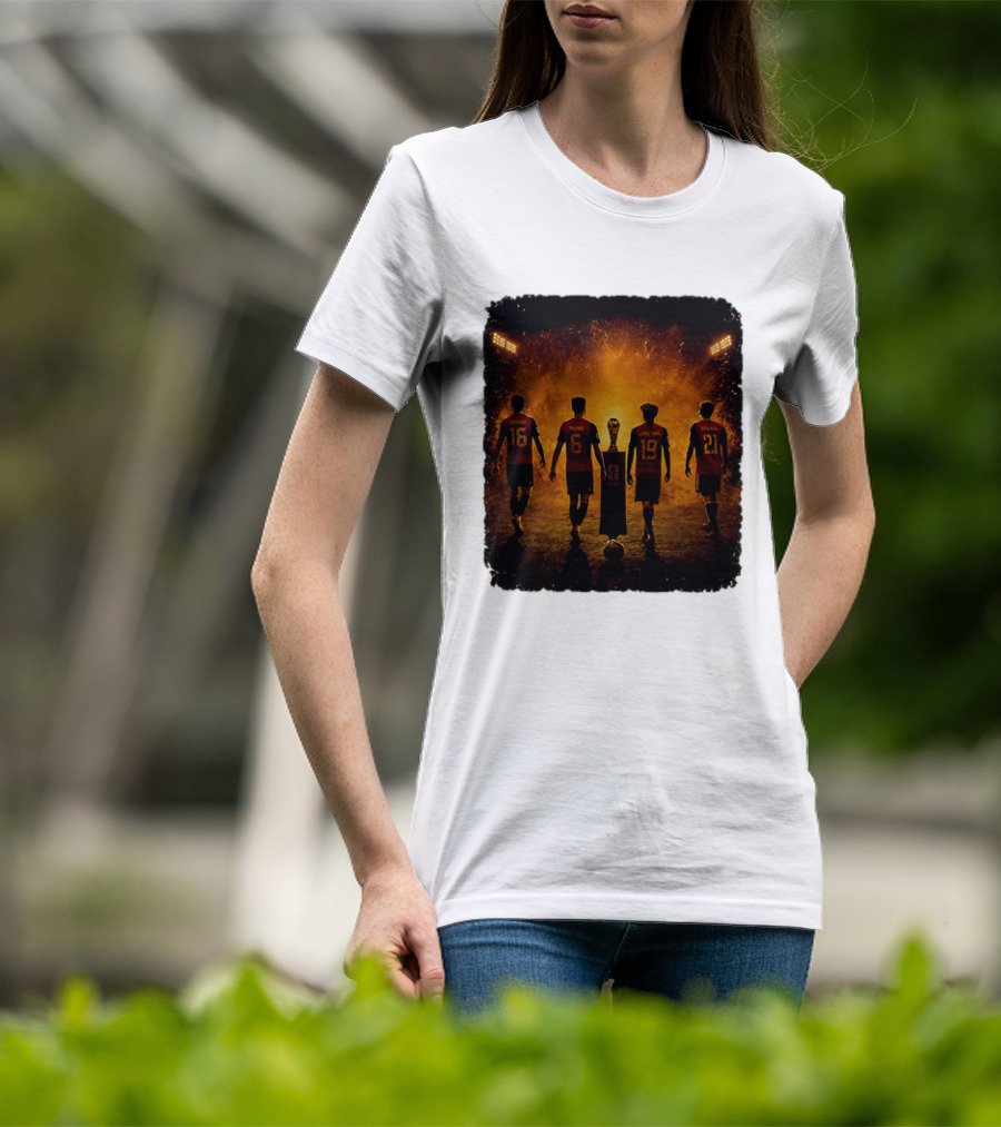 Spain National Football Team Rodrigo Merino Lamine Yamal Oyarzabal Trophy 2026 T-Shirt
