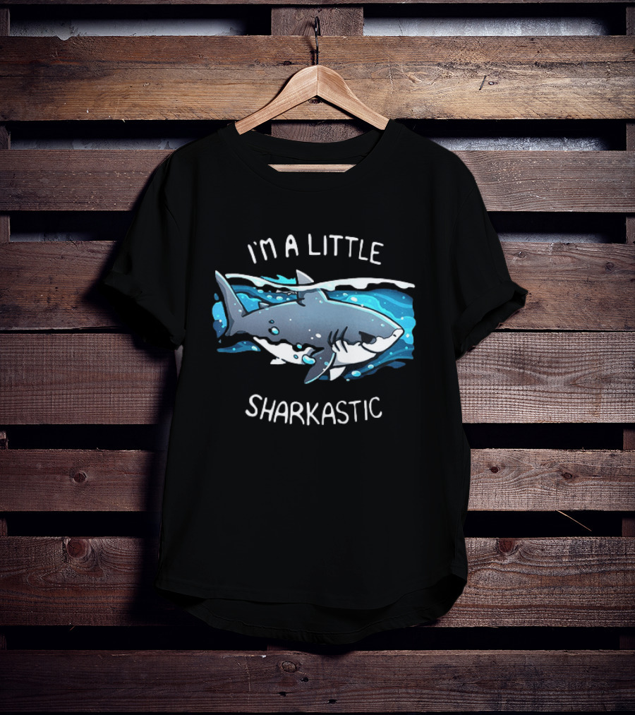 I'm A Little Sharkastic Playful Shark Ocean Humor T-Shirt