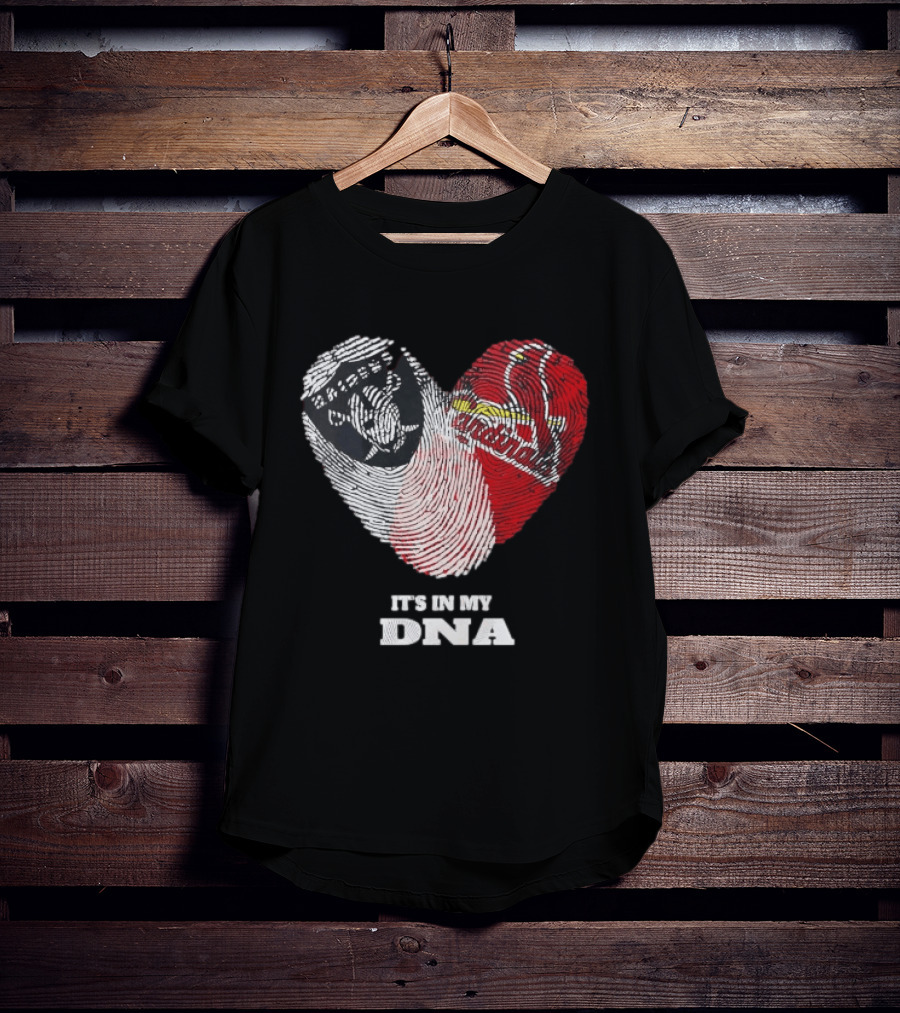 Las Vegas Raiders Washington Commanders It's In My DNA Fingerprint Heart T-Shirt