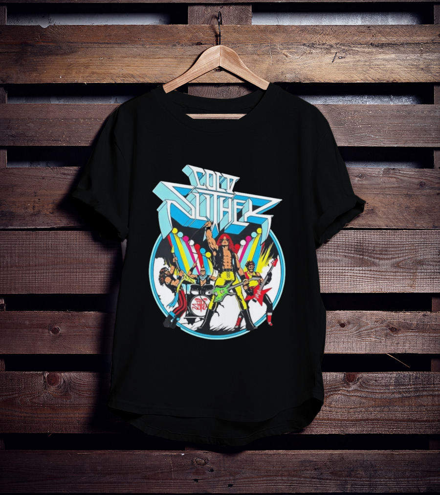 Cold Slither Band Members Rocking Live Performance Retro Vibes T-Shirt
