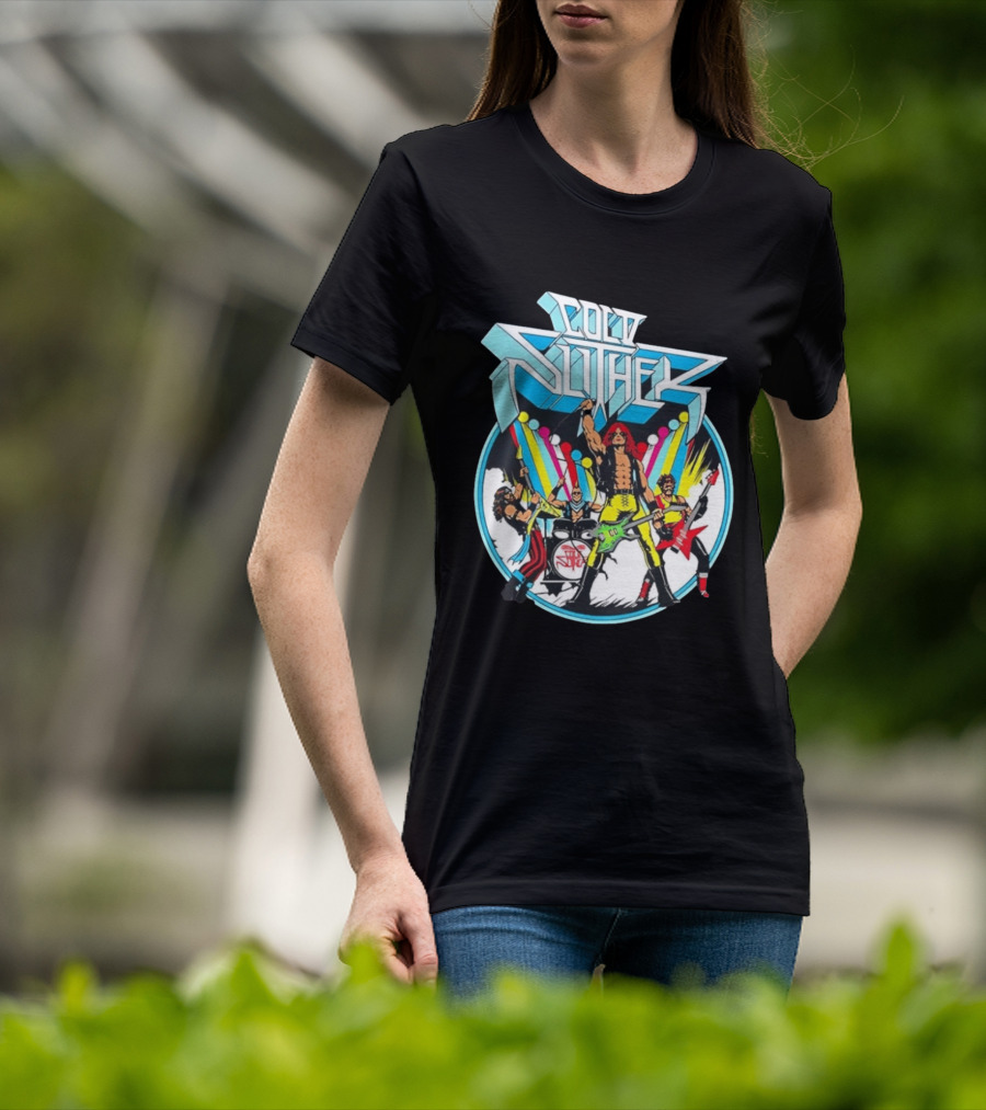 Cold Slither Band Members Rocking Live Performance Retro Vibes T-Shirt