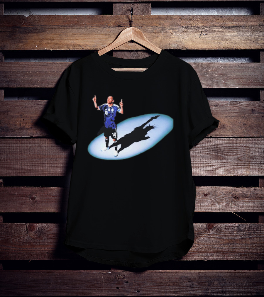 Lionel Messi Iconic Argentina Celebration With Liberty Shadow T-Shirt