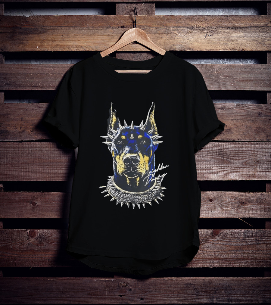 Neighbor Dawg Doberman Pinscher Spiked Collar T-Shirt