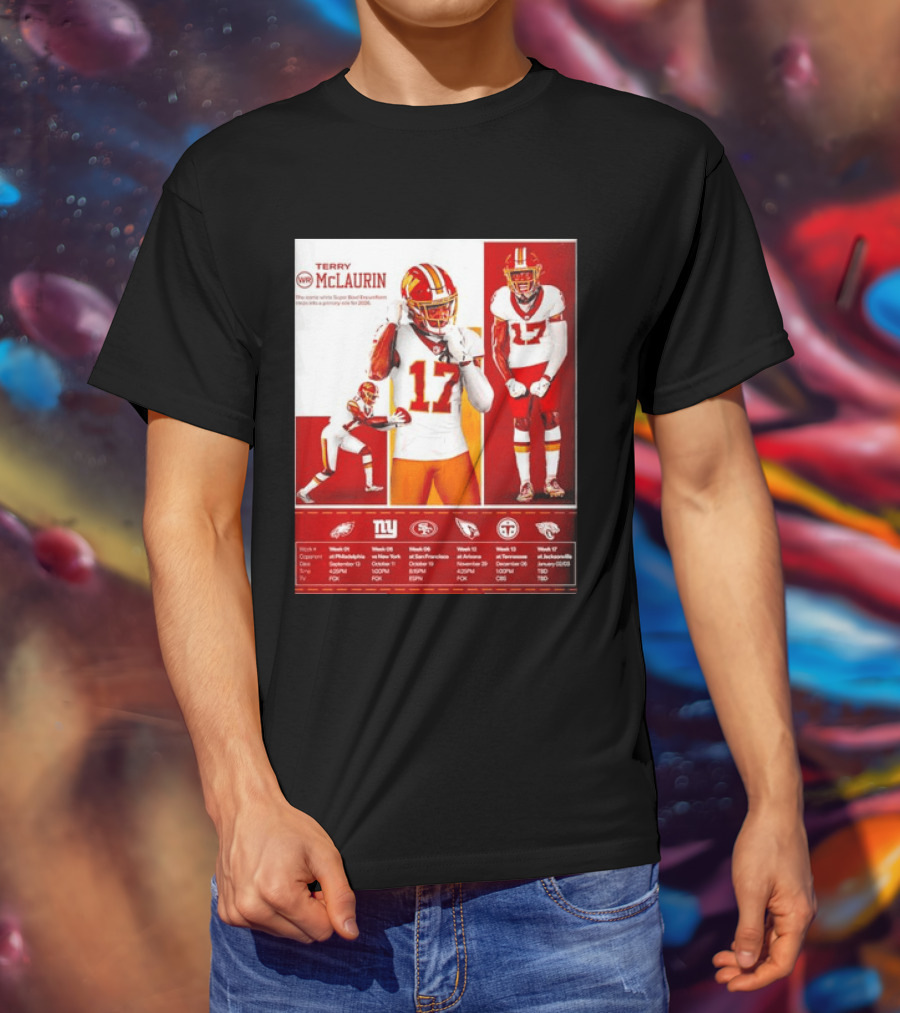 Terry McLaurin Washington Commanders 2026 Schedule NFL Football 17 Jersey Fan Gear T-Shirt