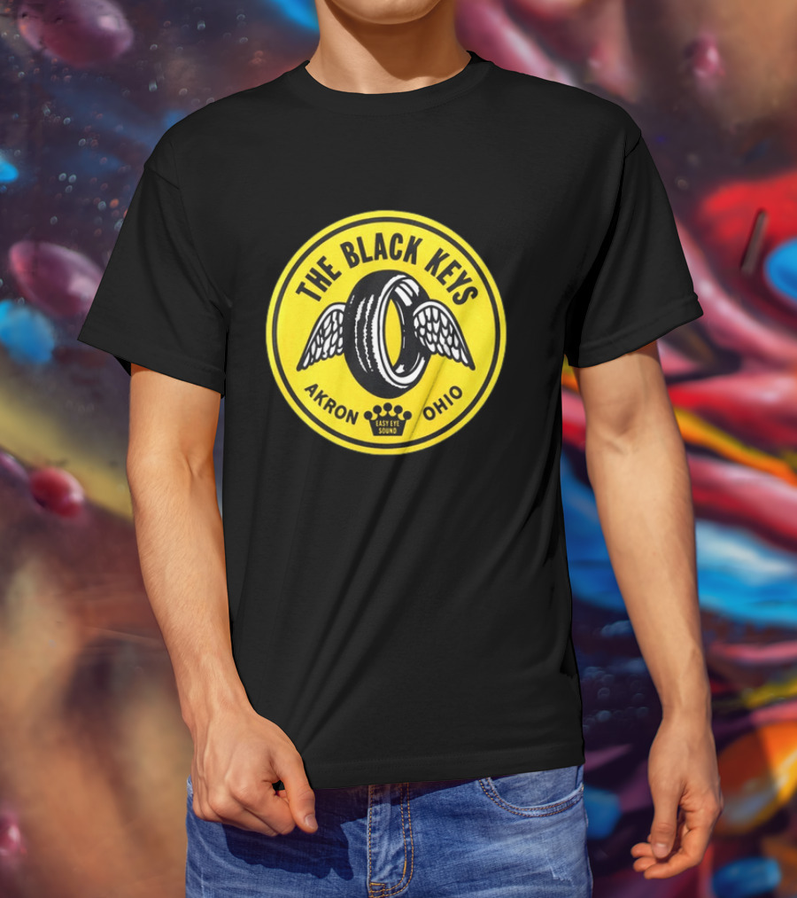 The Black Keys Easy Eye Sound Akron Ohio Winged Tire T-Shirt
