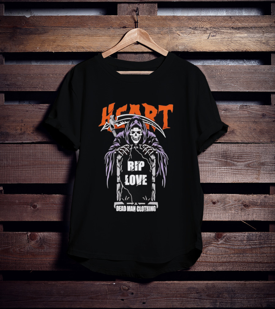Heart Rip Love Grim Reaper Dead Man Clothing T-Shirt