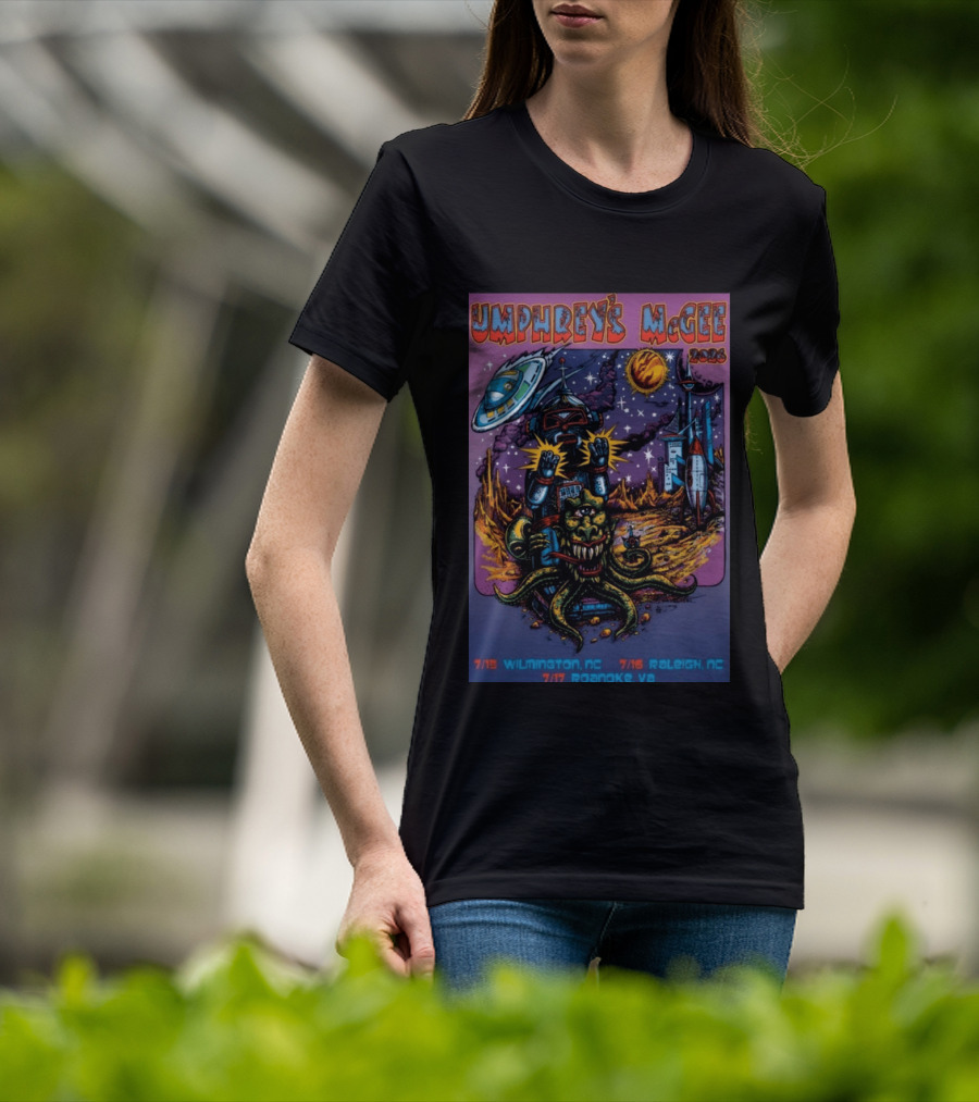 Umphrey's McGee 2026 Tour Wilmington NC July Alien Space Adventure T-Shirt