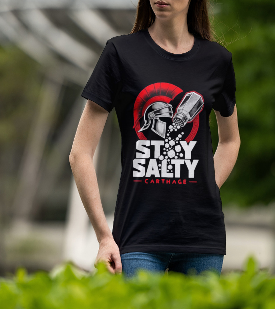 Stay Salty Carthage Roman Republic Rome Punic Wars Greek Helmet Salt Shaker T-Shirt