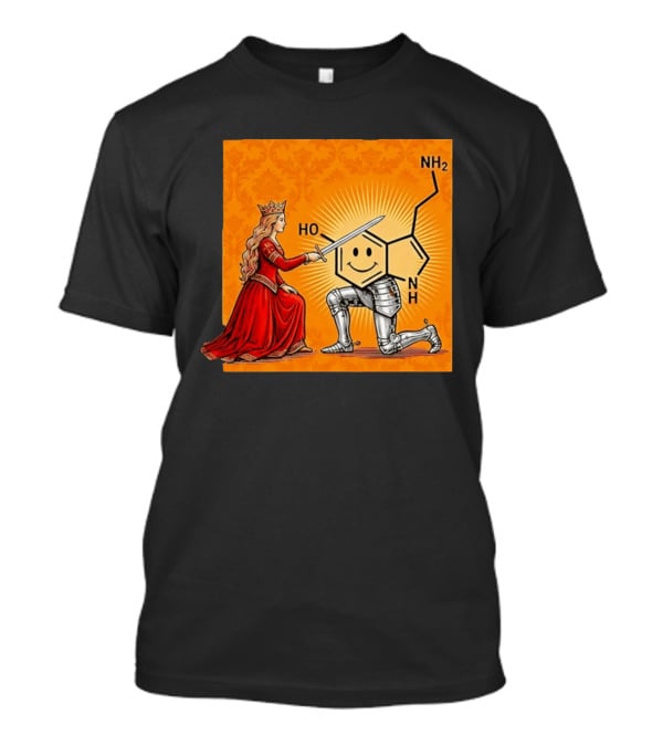 Sir Otonin Serotonin Molecule Knight Queen Chemistry T-Shirt