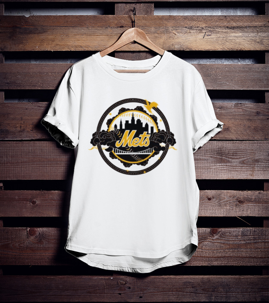 New York Mets MLB Skyline Baseball Bridge T-Shirt