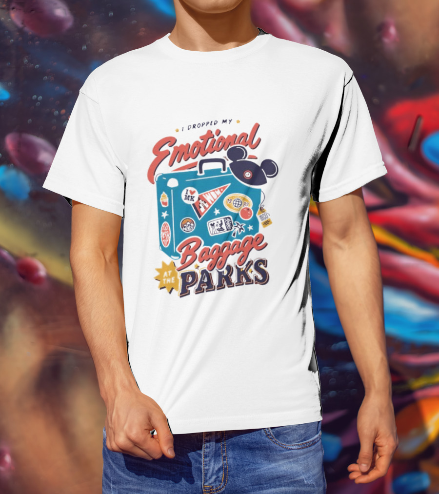 I Dropped My Emotional Baggage In Disney World Parks With Travel Suitcase And Mickey Ears T-Shirt