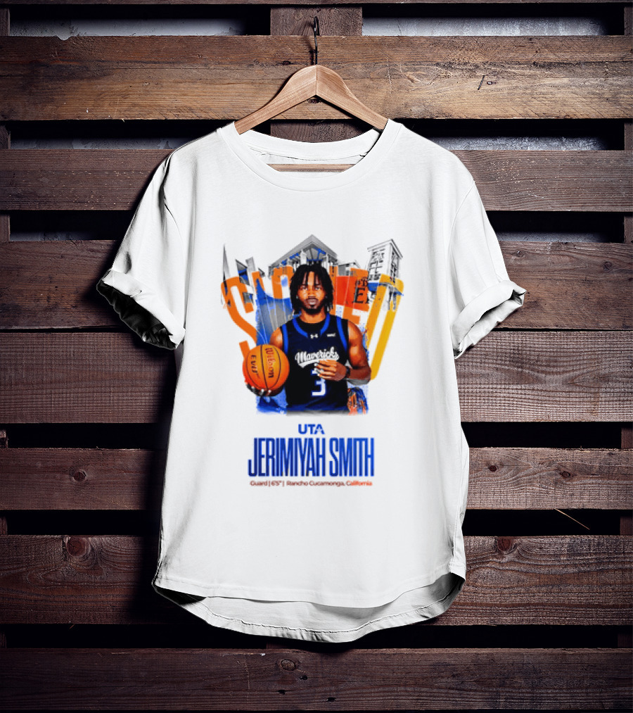 UTA Mavericks Jerimiyah Smith No 3 Basketball Player T-Shirt
