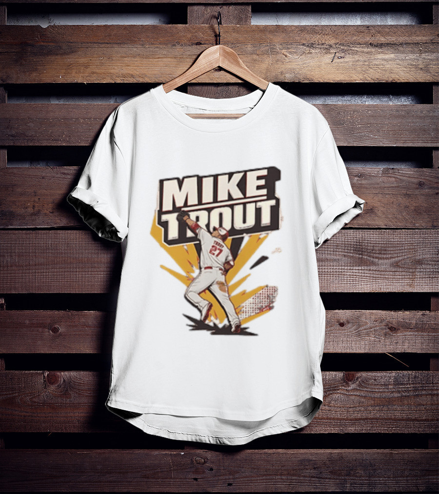Mike Trout 27 Los Angeles Angels Baseball T-Shirt
