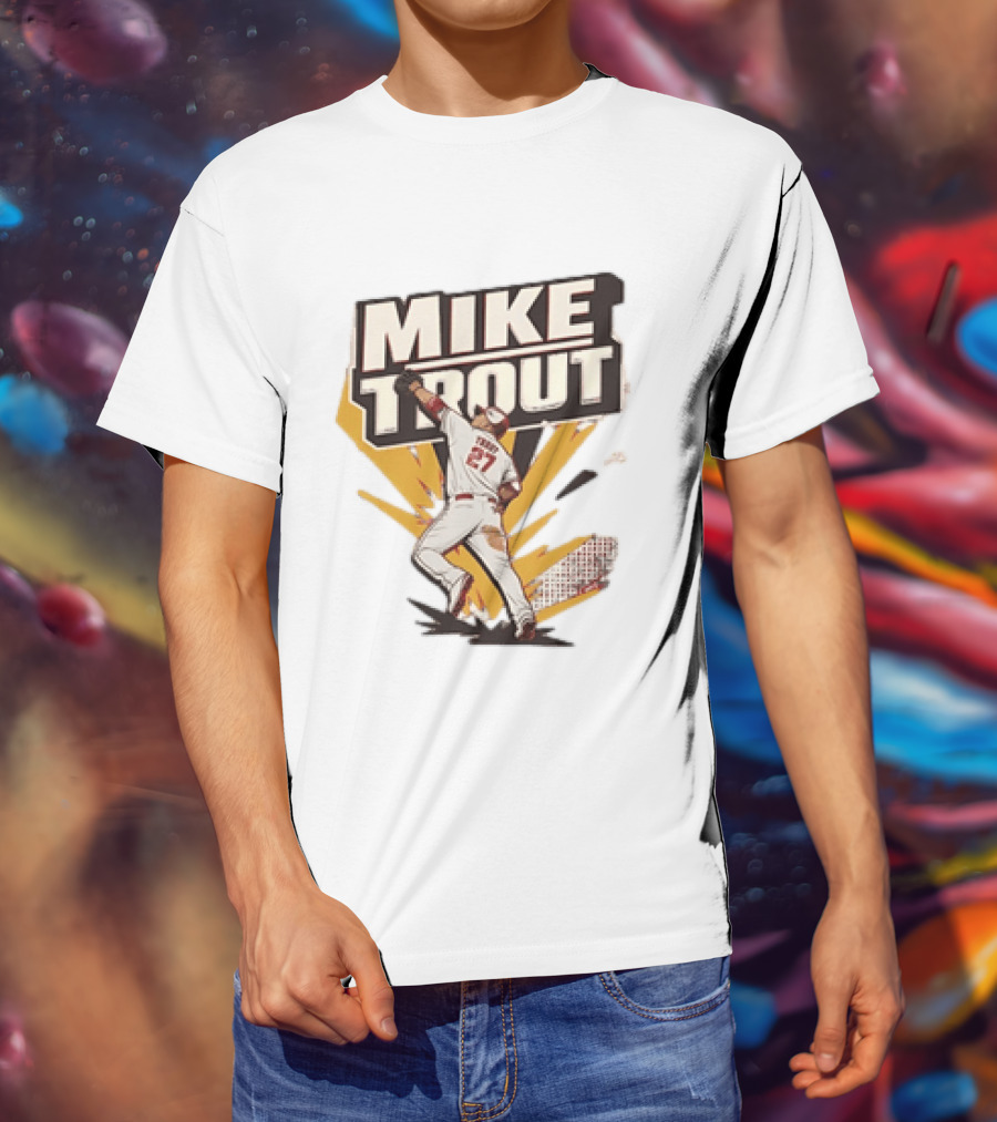 Mike Trout 27 Los Angeles Angels Baseball T-Shirt