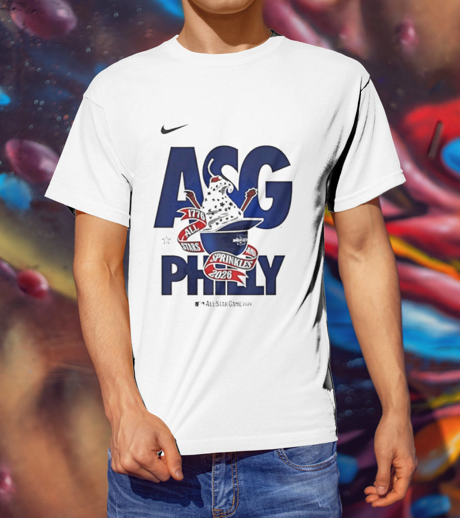 Nike MLB ASG Philly All Star Game 2026 1776 Theme Sprinkles T-Shirt