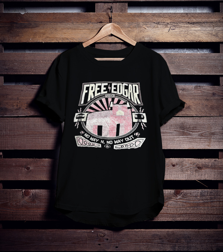 Free Edgar 2013 No Way In No Way Out Vintage Style Prison T-Shirt