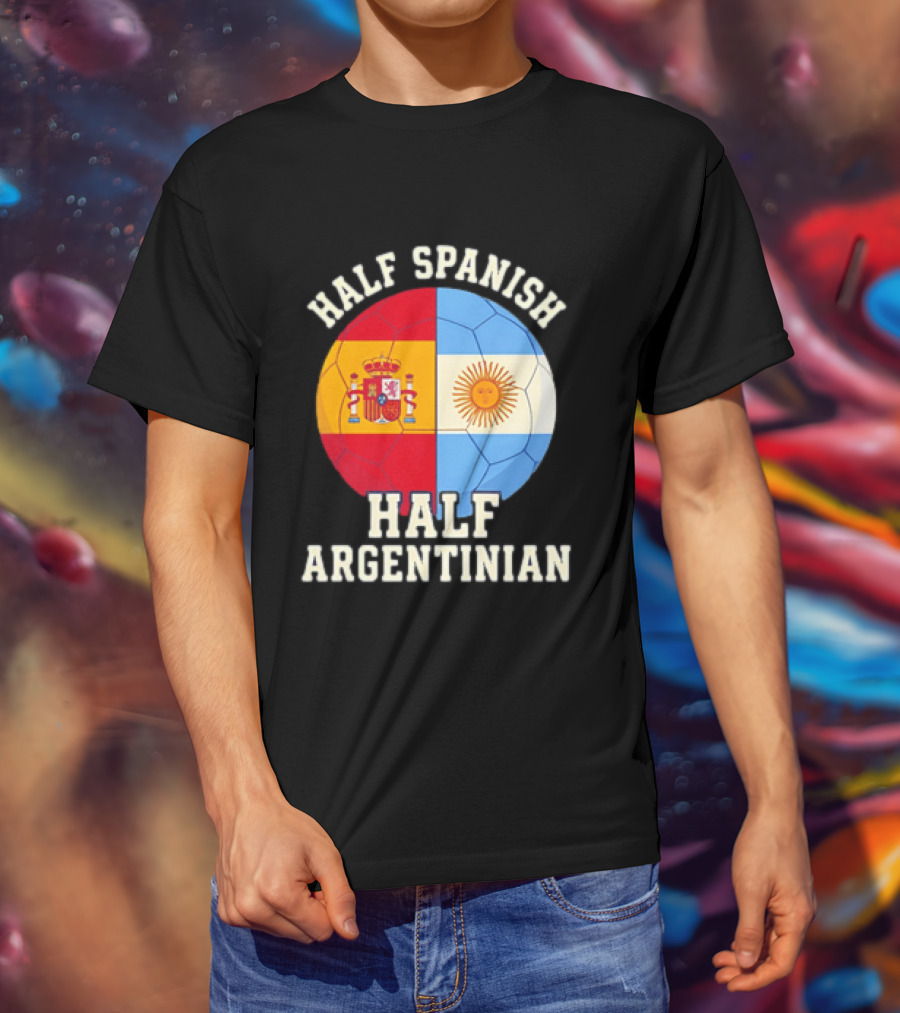 Half Spanish Half Argentinian Flag Ball T-Shirt