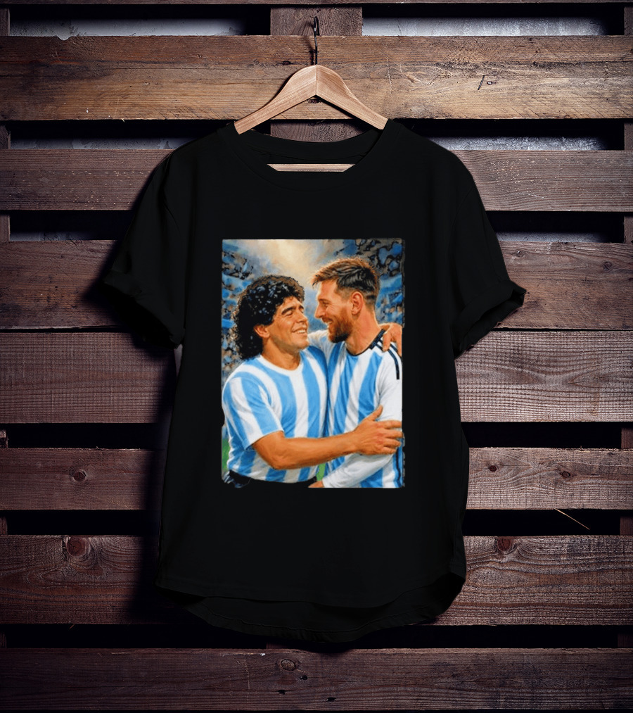 Lionel Messi Maradona Argentina Football Legends Digital T-Shirt