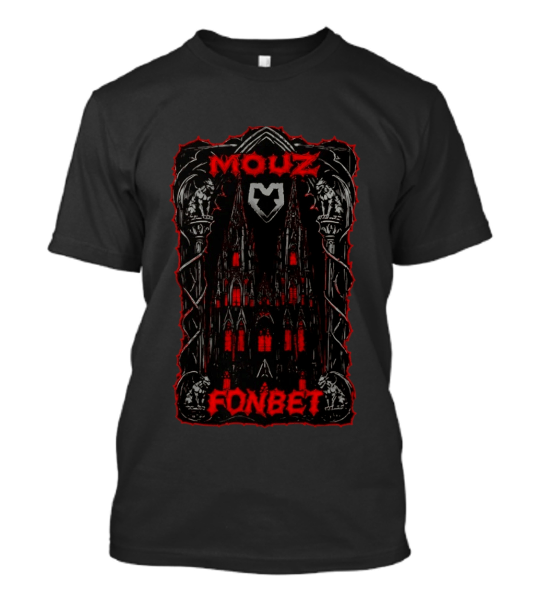 Mouz Fonbet Gothic Cathedral Esports Gargoyle Architecture T-Shirt