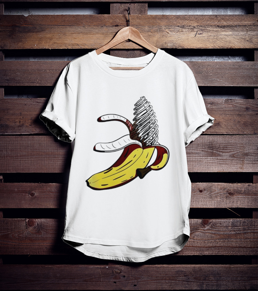 Anatomical Banana Skeleton Surreal Peeled Fruit T-Shirt