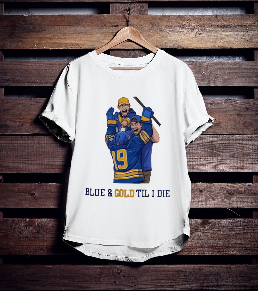 Buffalo Sabres Blue & Gold Til I Die Peyton Krebs 19 Hockey Fans T-Shirt