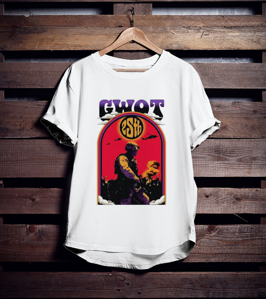 GWOT 25th Anniversary Soldier Helicopters Fire T-Shirt