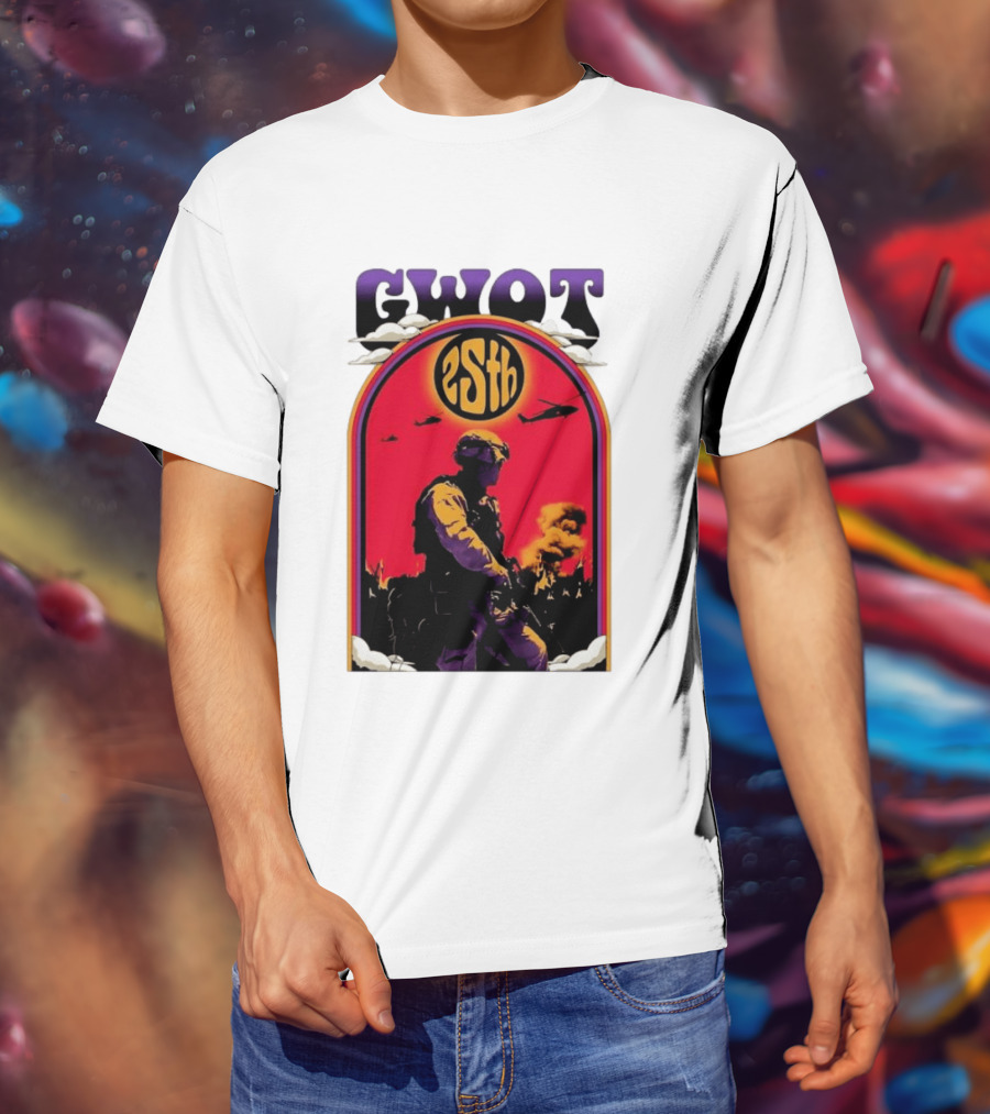 GWOT 25th Anniversary Soldier Helicopters Fire T-Shirt