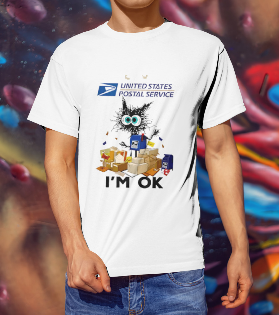 USPS United States Postal Service I'm OK With Cartoon Creature And Packages T-Shirt