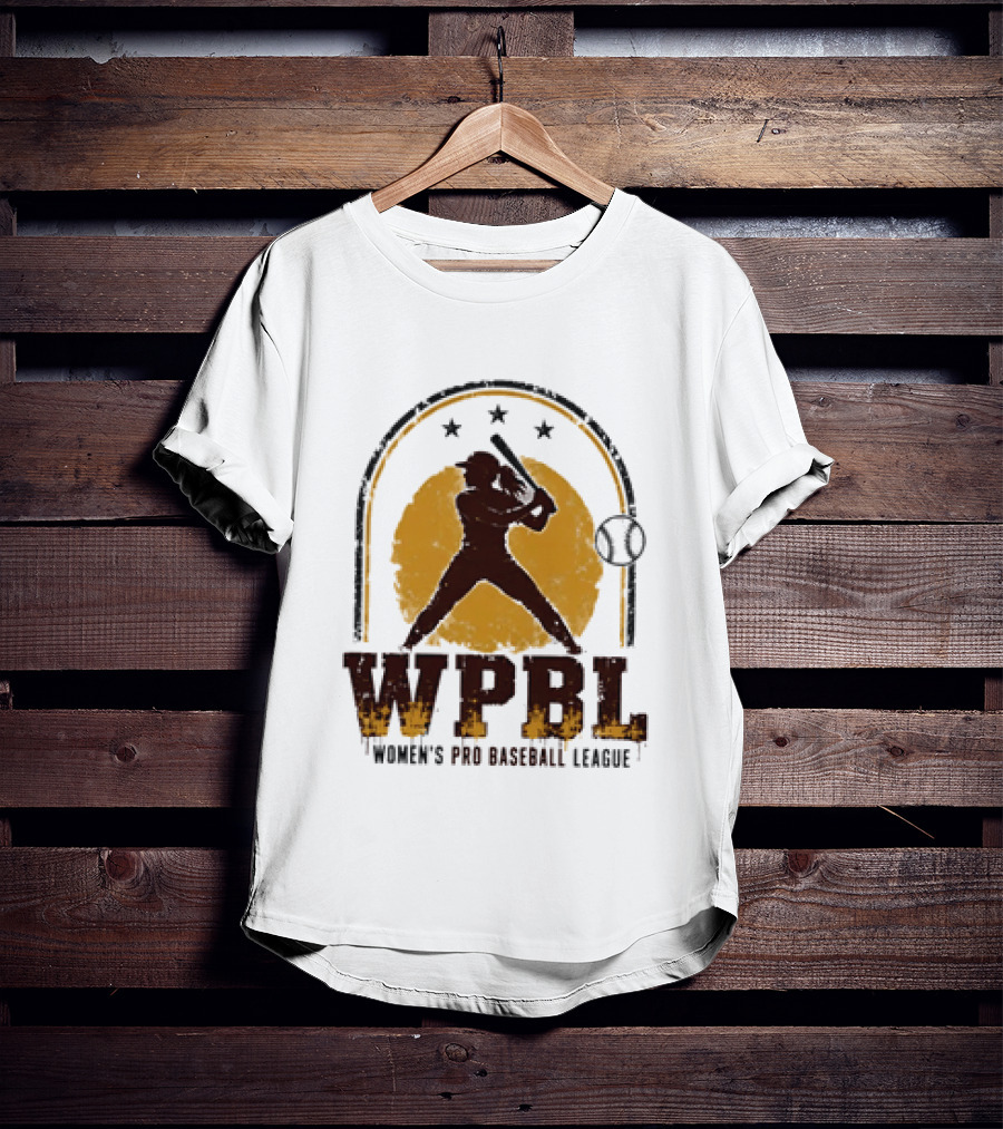 WPBL Women's Pro Baseball League Retro Silhouette Batting T-Shirt