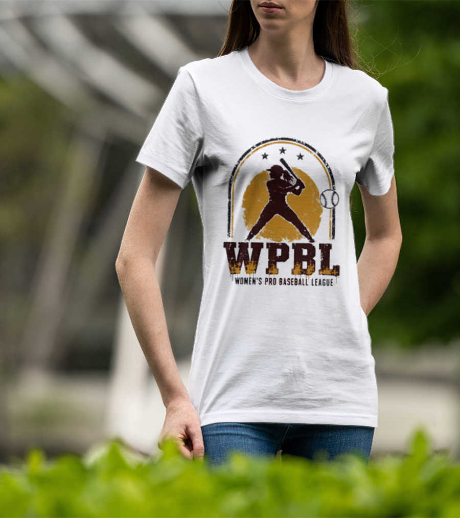 WPBL Women's Pro Baseball League Retro Silhouette Batting T-Shirt