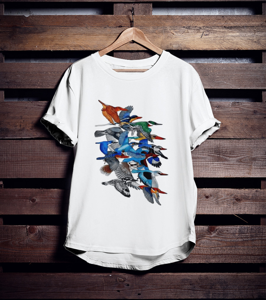 Kingfisher Birds Flying Wildlife Nature Species Collection T-Shirt