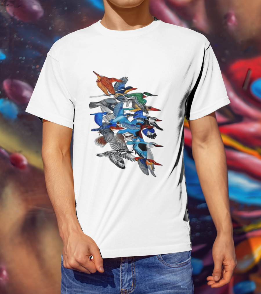 Kingfisher Birds Flying Wildlife Nature Species Collection T-Shirt