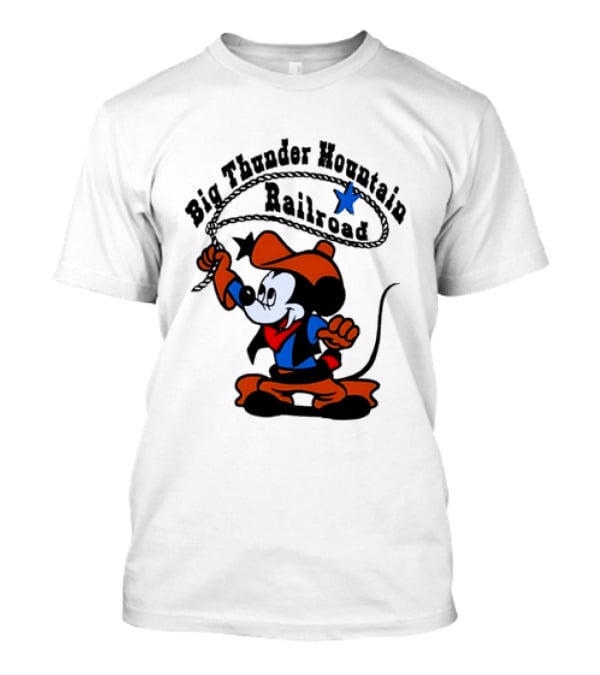 Mickey Mouse Cowboy Lasso Big Thunder Mountain Railroad T-Shirt