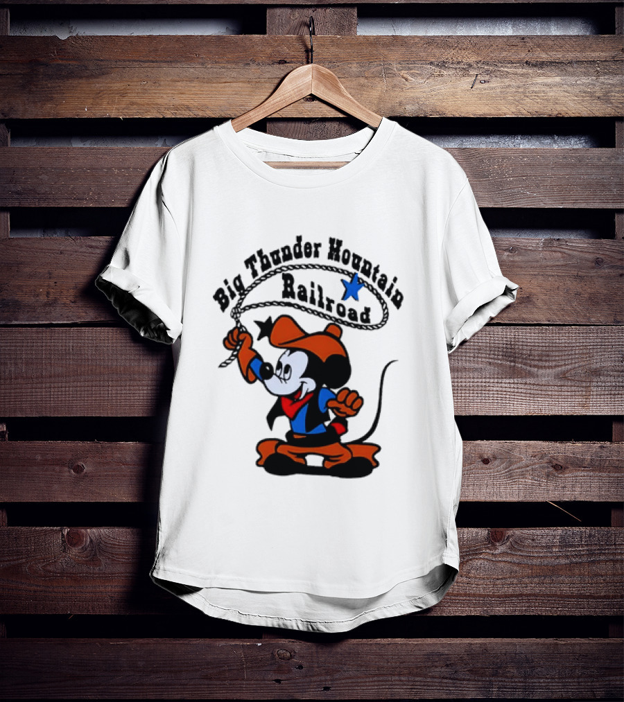 Mickey Mouse Cowboy Lasso Big Thunder Mountain Railroad T-Shirt