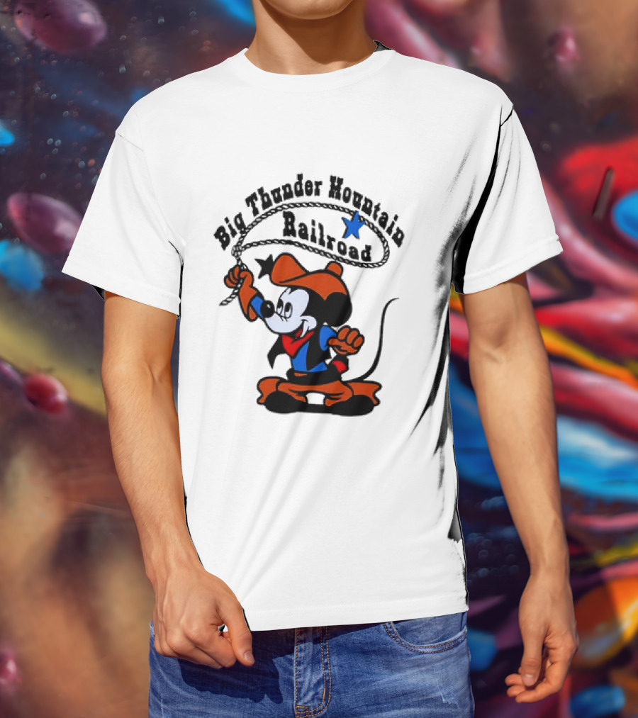 Mickey Mouse Cowboy Lasso Big Thunder Mountain Railroad T-Shirt