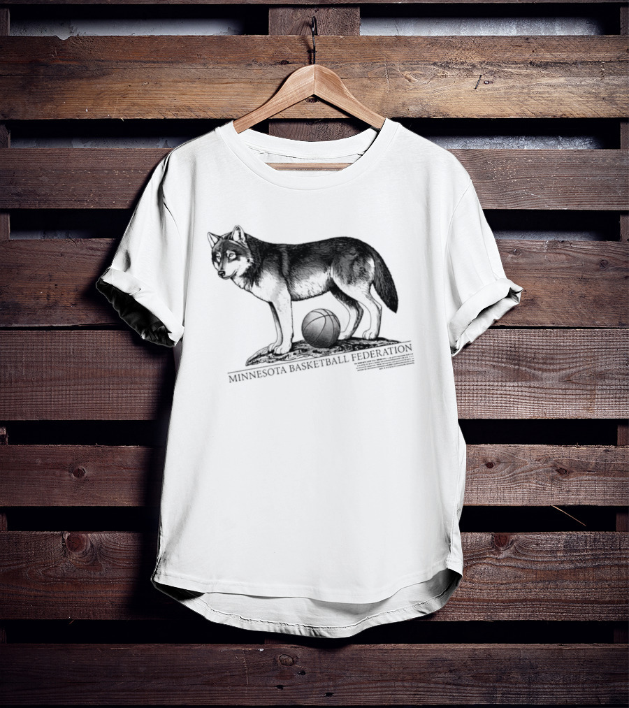 Minnesota Basketball Federation Wolf And Basketball T-Shirt