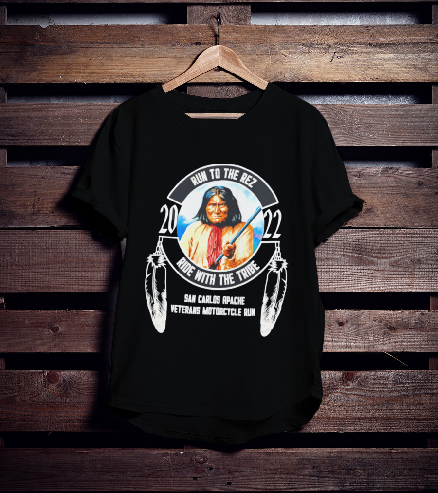 2022 San Carlos Apache Run To The Rez Ride With The Tribe Veterans Motorcycle Run T-Shirt