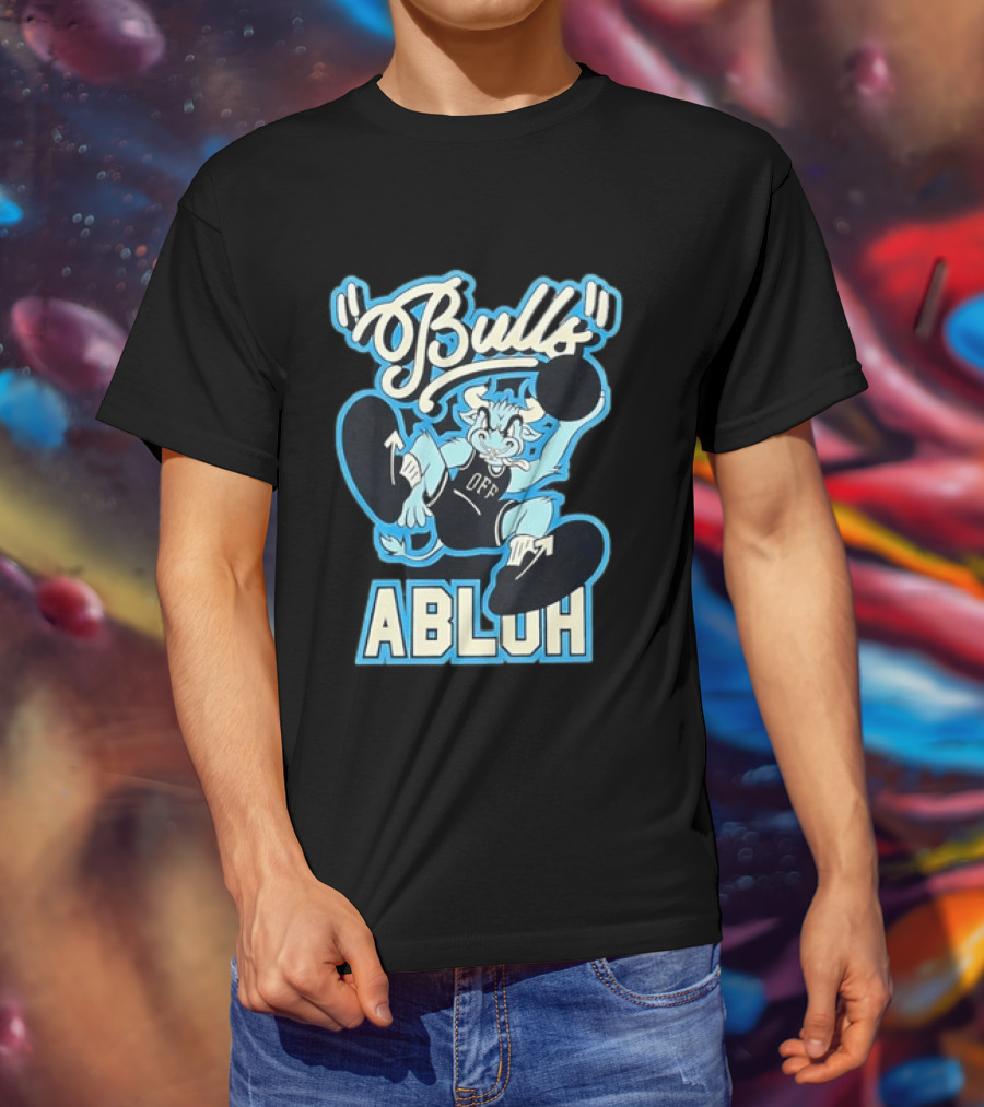 Off White Bulls Abloh Cartoon Basketball T-Shirt