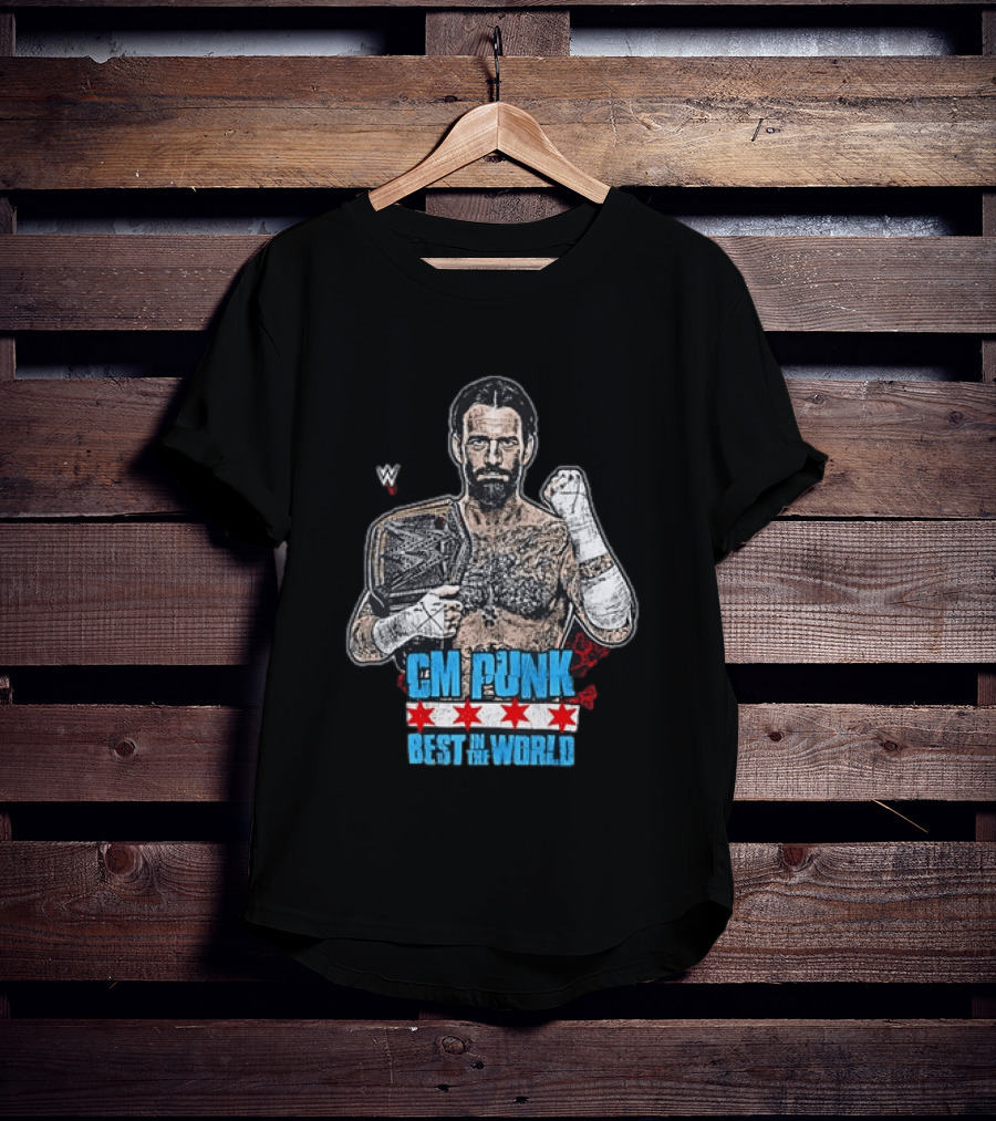 CM PUNK Best In The World Chicago Stars Wrestling Champion T-Shirt