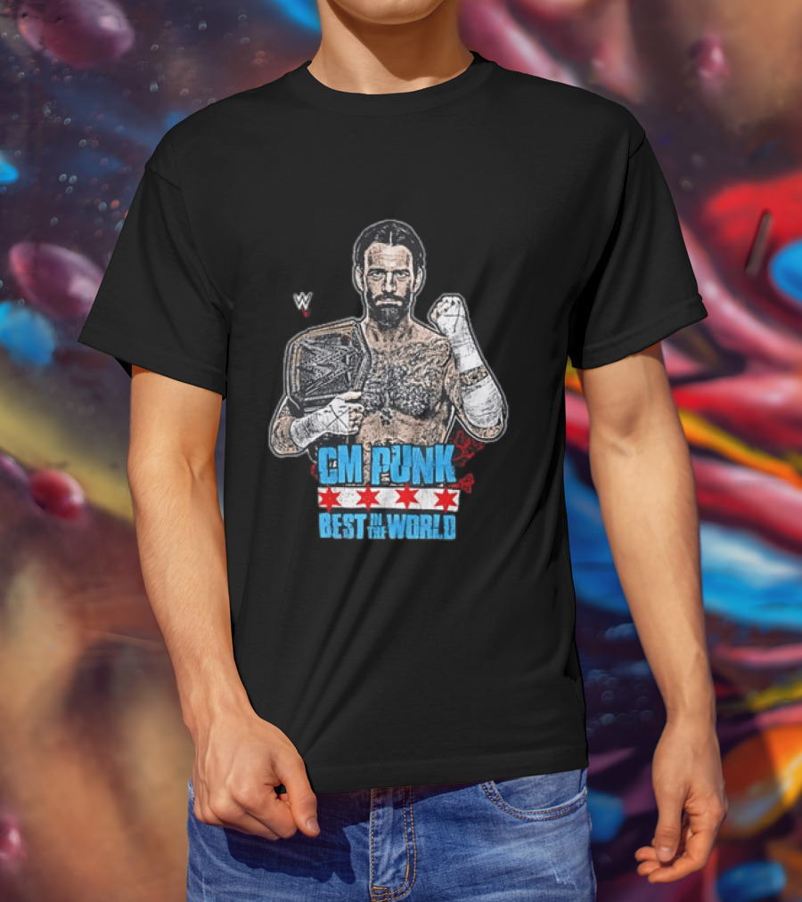 CM PUNK Best In The World Chicago Stars Wrestling Champion T-Shirt