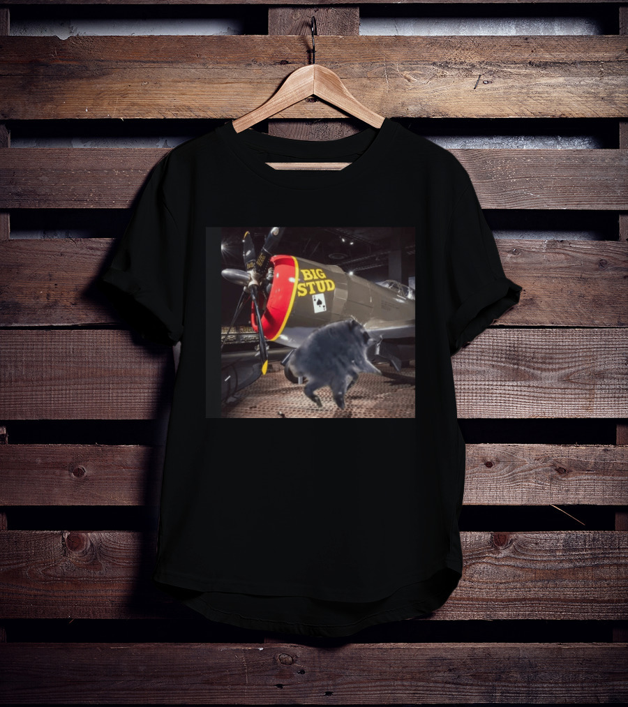 BIG STUD Aircraft With Jimothy The Raccoon And Chonk Showdown T-Shirt
