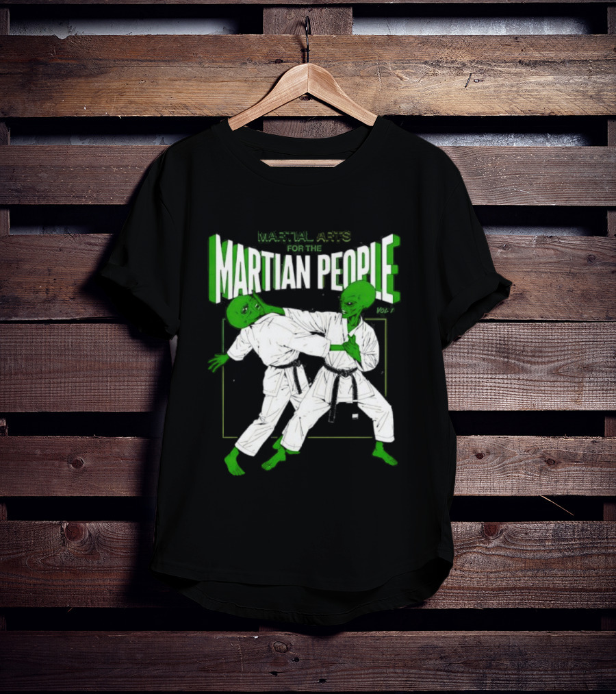 Martial Arts For The Martian People Vol 1 Green Martian Figures In Gi T-Shirt
