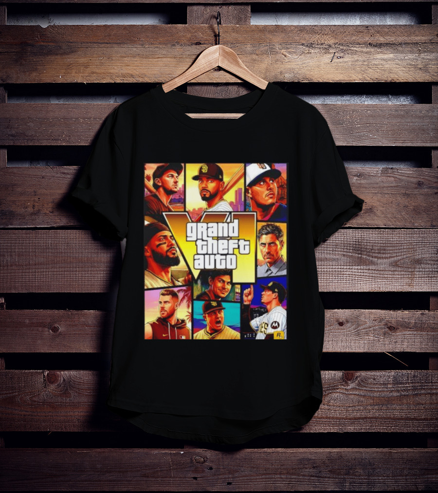 San Diego Padres Grand Theft Auto V Collage Players Team Portraits T-Shirt