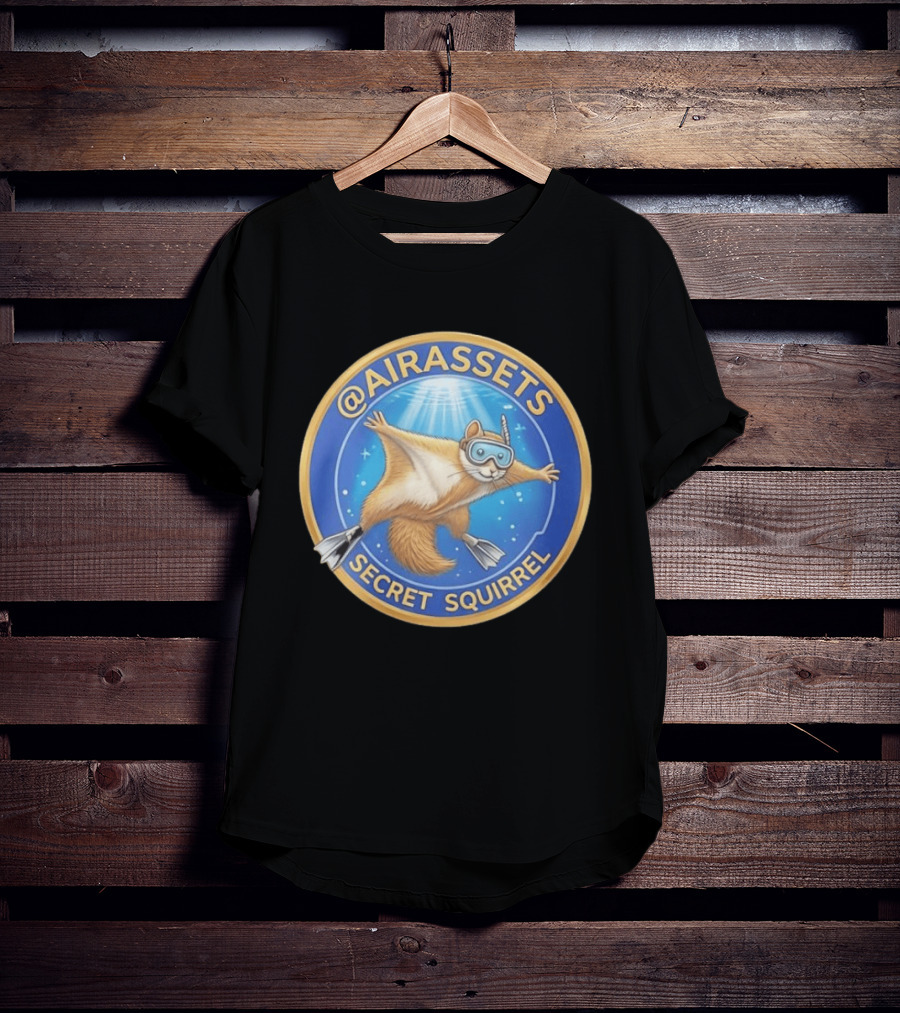 AIRASSETS Secret Squirrel Scuba Diving Flying Squirrel T-Shirt