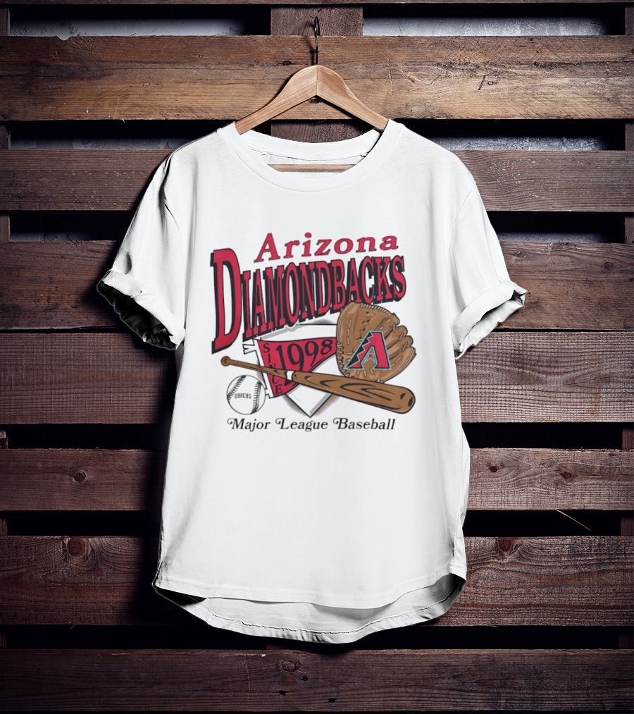 Arizona Diamondbacks Since 1998 Baseball Glove And Bat Major League T-Shirt